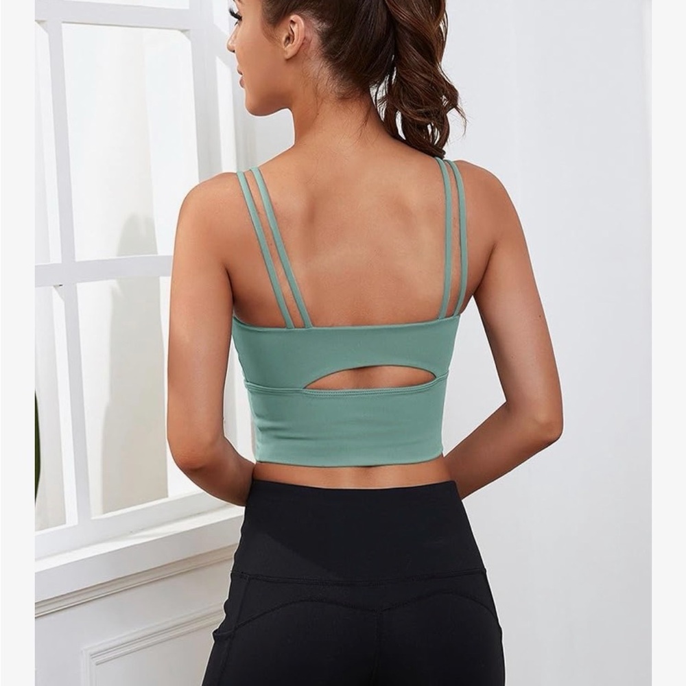 Olive Green Double-Strap Cutout Crop